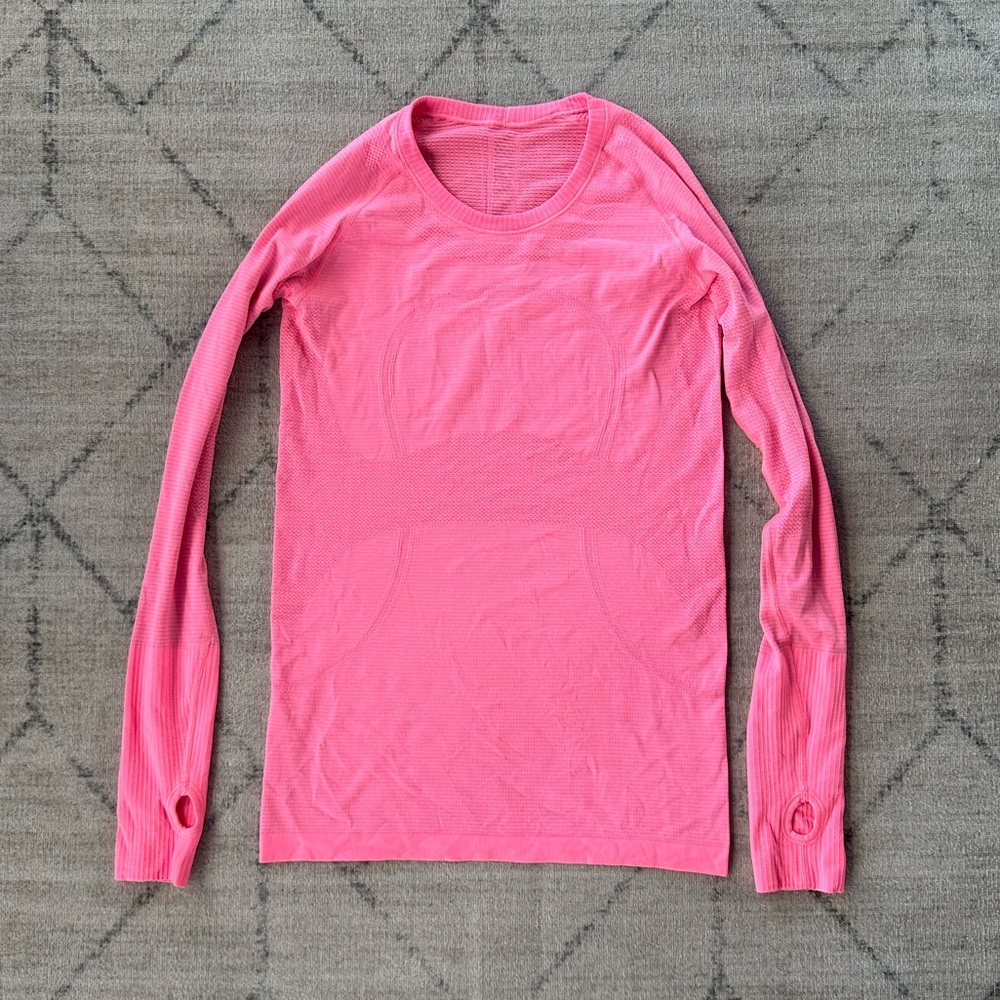 Lululemon Long Sleeve Swiftly size 8. Neon pink.